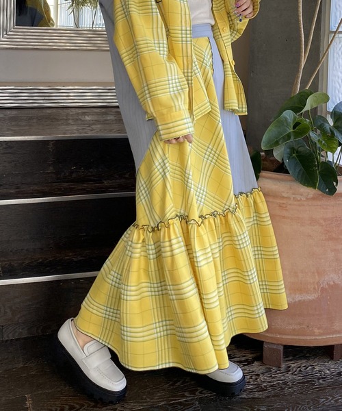 AS KNOW AS PINKY(アズノゥアズピンキー)の「柄めいたメローギャザースカート(スカート・レディース・ベージュ系その他/グリーン系その他/イエロー系その他・FREE)」の16枚目の写真