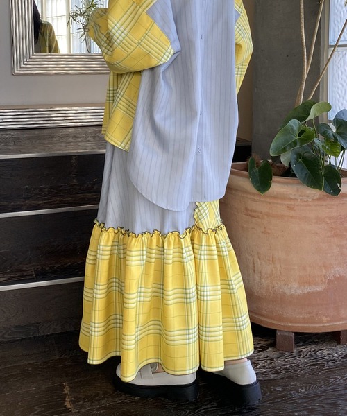 AS KNOW AS PINKY(アズノゥアズピンキー)の「柄めいたメローギャザースカート(スカート・レディース・ベージュ系その他/グリーン系その他/イエロー系その他・FREE)」の17枚目の写真