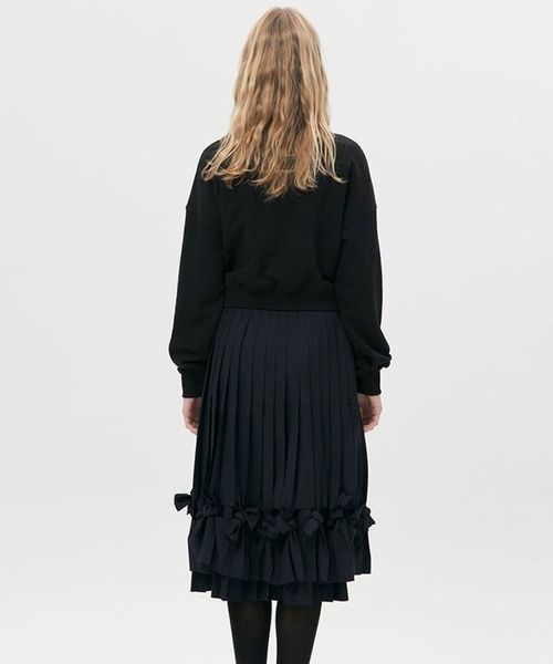 KIRSH（キルシー）の「KIRSH BIG CHERRY BOUCLE CROP SWEAT LS/キルシービッグチェリー ブークレ クロップ スウェットシャツ（スウェット・レディース・ブラック/ピンク/アイボリー・ONE SIZE）」の11枚目の写真