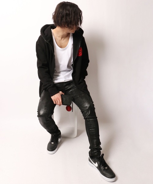 ByTheR（バイザアール）の「BYTHER 韓国ブランド 発泡プリントジップアップパーカー（パーカー・メンズ・ブラック・FREE）」の3枚目の写真