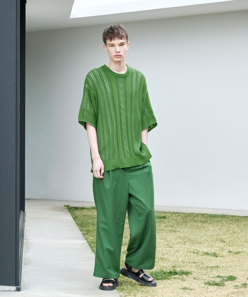 EMMA CLOTHES（エマクローズ）の「メッシュ編みケーブルアーガイル