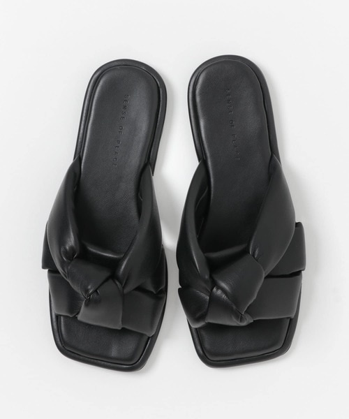 SENSE OF PLACE by URBAN RESEARCH（センスオブプレイスバイアーバンリサーチ）の「フラットパフサンダル（サンダル・レディース・ブラック/アイボリー・SMALL/MEDIUM/LARGE）」の5枚目の写真