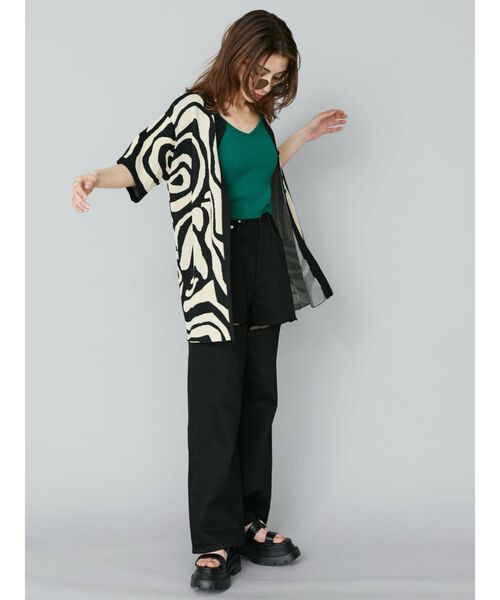 EVRIS（エヴリス）の「マーブルポロニットトップス（ニット/セーター・レディース・ブラック/ブラウン/グリーン・FREE）」の10枚目の写真