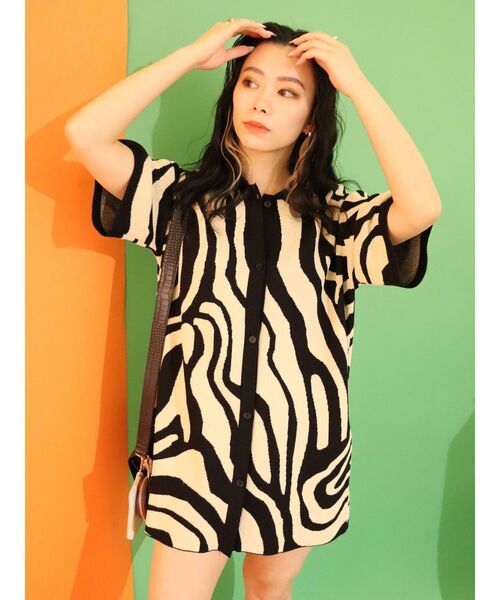 EVRIS（エヴリス）の「マーブルポロニットトップス（ニット/セーター・レディース・ブラック/ブラウン/グリーン・FREE）」の21枚目の写真