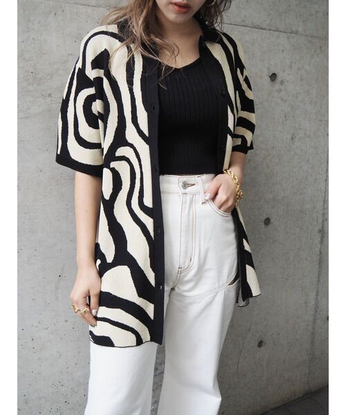 EVRIS（エヴリス）の「マーブルポロニットトップス（ニット/セーター・レディース・ブラック/ブラウン/グリーン・FREE）」の19枚目の写真