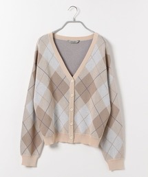 niko and... | [MODE NORM CORE]洗える12Gアーガイルヴィンテージカーディガン(カーディガン/ボレロ)