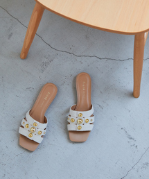PICHE ABAHOUSE | ビジューモチーフミュール フラットサンダル(サンダル)