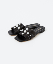 PICHE ABAHOUSE | ビジューモチーフミュール フラットサンダル(サンダル)