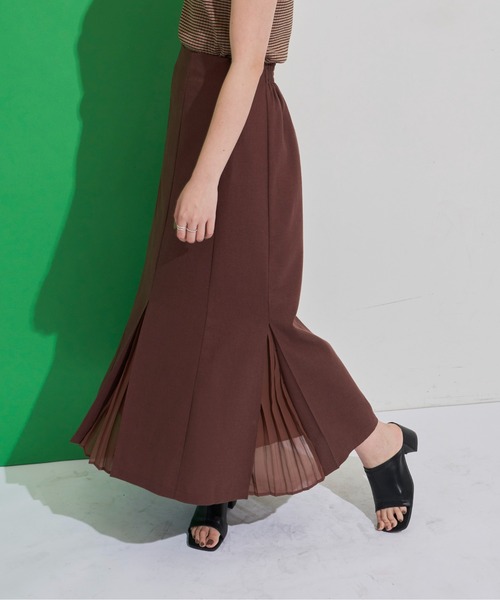 Aunt Marie's(アントマリーズ)の「リネンブレンドプリーツスカート(スカート・レディース・ブラウン/ベージュ/ピンク/ブラック・FREE)」の3枚目の写真