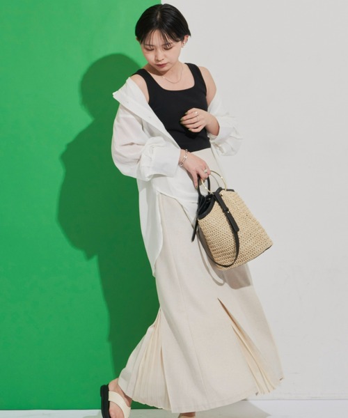 Aunt Marie's(アントマリーズ)の「リネンブレンドプリーツスカート(スカート・レディース・ブラウン/ベージュ/ピンク/ブラック・FREE)」の20枚目の写真