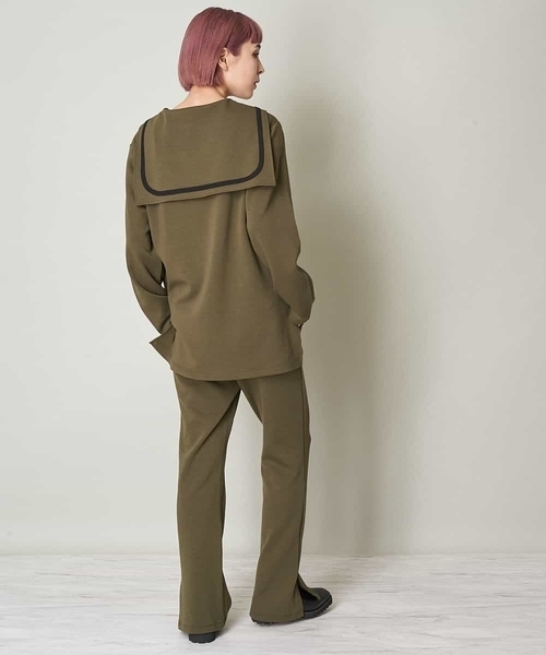 A de a.v.v（アードアー・ヴェ・ヴェ）の「（SET UP対応）セーラーカラーダンボールチュニック（Tシャツ/カットソー・レディース・カーキ/サンドベージュ/ブラック・38/36）」の19枚目の写真