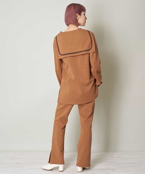 A de a.v.v（アードアー・ヴェ・ヴェ）の「（SET UP対応）セーラーカラーダンボールチュニック（Tシャツ/カットソー・レディース・カーキ/サンドベージュ/ブラック・38/36）」の17枚目の写真