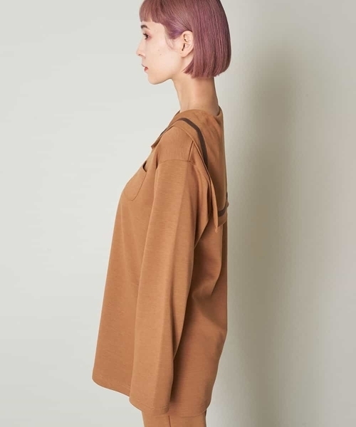 A de a.v.v（アードアー・ヴェ・ヴェ）の「（SET UP対応）セーラーカラーダンボールチュニック（Tシャツ/カットソー・レディース・カーキ/サンドベージュ/ブラック・38/36）」の10枚目の写真