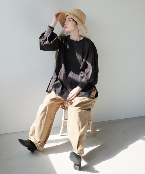 Libra Cue（リブラ キュー）の「ビンテージライクピンタックブラウス（シャツ/ブラウス・レディース・ホワイト/グリーン/ブラック/オレンジ/レッド・FREE）」の8枚目の写真