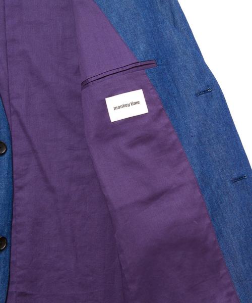 MONKEY TIME(モンキータイム)の「<monkey time> ∴ 4.5oz/DNM samue JKT/ジャケット◆(ノーカラージャケット・メンズ・ネイビー・MEDIUM/LARGE/SMALL)」の8枚目の写真