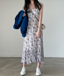 ビスチェプリーツロングワンピース