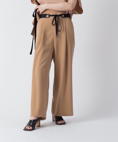 La SRIC(ラスリック)の「La SRIC / ハトメカンベルトPT【セットアップ可】(その他パンツ・レディース・キャメル/グリーン/ブラック・38)」の3枚目の写真