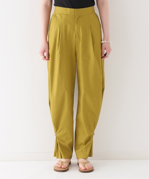 JOURNAL STANDARD relume(ジャーナルスタンダード レリューム)の「コットンリネンチノアジャストパンツ(チノパンツ・レディース・ブラック/グリーン・38/36)」の3枚目の写真