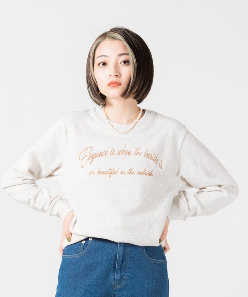 LAYMEE(レイミー)の「Elegance sweat CS / エレガンススウェット(スウェット・レディース・ネイビー/グリーン/オートミール・FREE)」の1枚目の写真
