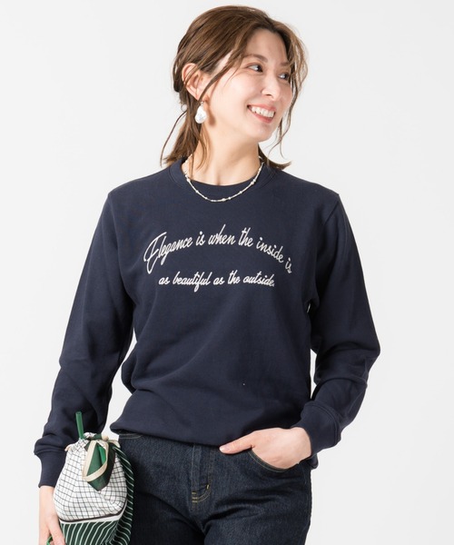 LAYMEE(レイミー)の「Elegance sweat CS / エレガンススウェット(スウェット・レディース・ネイビー/グリーン/オートミール・FREE)」の3枚目の写真