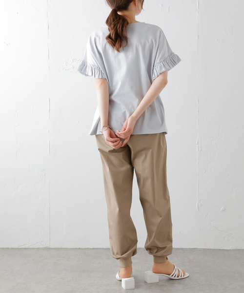 PUAL CE CIN(ピュアルセシン)の「JAPAN MADEジョガーパンツ(その他パンツ・レディース・オリーブ/ブラック/ライトベージュ/ライトグレー/ベージュ/ピンク・FREE)」の7枚目の写真