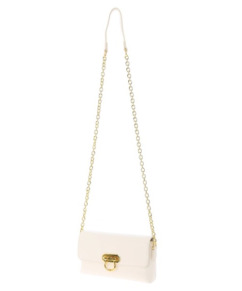 DURAS（デュラス）の「チェーンショルダーミニバッグ（ショルダーバッグ・レディース・ホワイト/ミント/ブラック・FREE）」の4枚目の写真