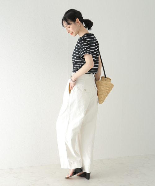 plage（プラージュ）の「【MAISON CORNICHON/メゾンコルニション】 SP ボーダー Tシャツ（Tシャツ/カットソー・レディース・ホワイト/ブラック・FREE）」の22枚目の写真