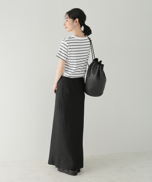 plage（プラージュ）の「【MAISON CORNICHON/メゾンコルニション】 SP ボーダー Tシャツ（Tシャツ/カットソー・レディース・ホワイト/ブラック・FREE）」の4枚目の写真