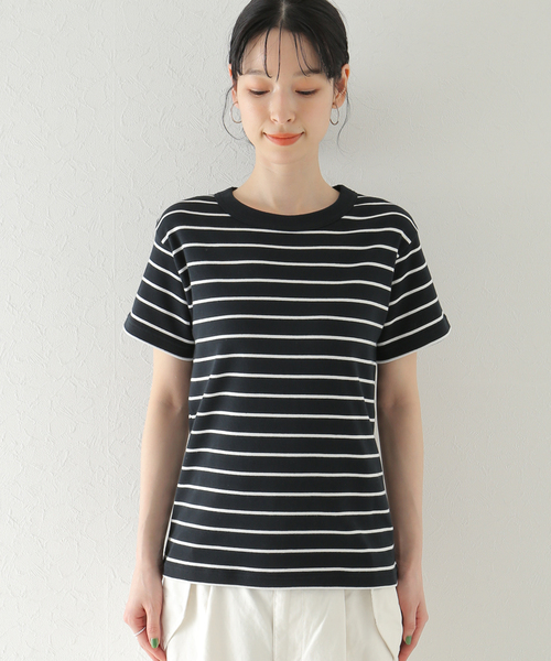 plage（プラージュ）の「【MAISON CORNICHON/メゾンコルニション】 SP ボーダー Tシャツ（Tシャツ/カットソー・レディース・ホワイト/ブラック・FREE）」の5枚目の写真