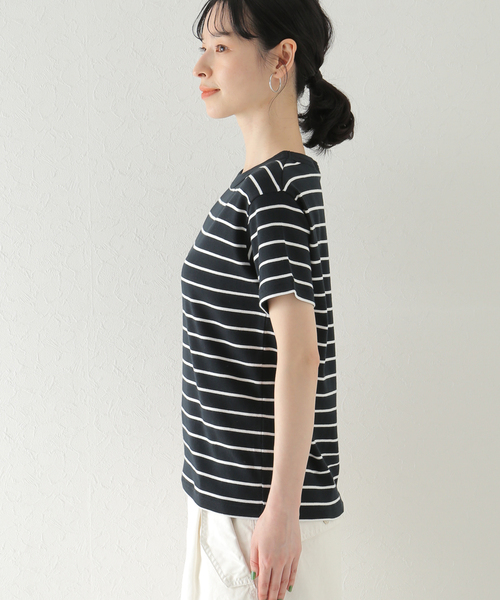 plage（プラージュ）の「【MAISON CORNICHON/メゾンコルニション】 SP ボーダー Tシャツ（Tシャツ/カットソー・レディース・ホワイト/ブラック・FREE）」の6枚目の写真