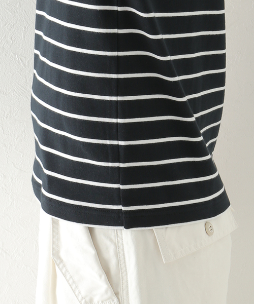 plage（プラージュ）の「【MAISON CORNICHON/メゾンコルニション】 SP ボーダー Tシャツ（Tシャツ/カットソー・レディース・ホワイト/ブラック・FREE）」の12枚目の写真