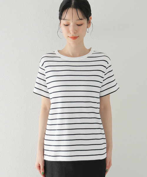 plage（プラージュ）の「【MAISON CORNICHON/メゾンコルニション】 SP ボーダー Tシャツ（Tシャツ/カットソー・レディース・ホワイト/ブラック・FREE）」の17枚目の写真