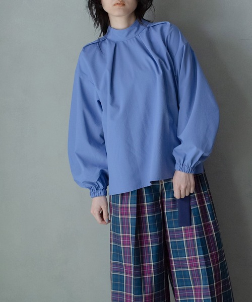 MARECHAL TERRE(マルシャルテル)の「タックブラウス(シャツ/ブラウス・レディース・ホワイト/ブラック/ピンク/ブルー・MEDIUM)」の1枚目の写真