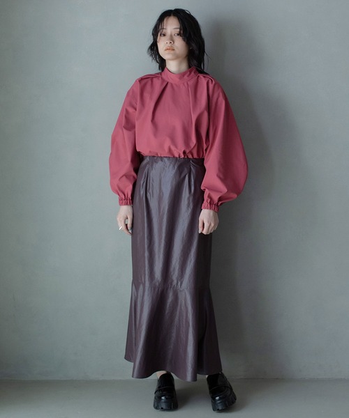 MARECHAL TERRE(マルシャルテル)の「タックブラウス(シャツ/ブラウス・レディース・ホワイト/ブラック/ピンク/ブルー・MEDIUM)」の5枚目の写真