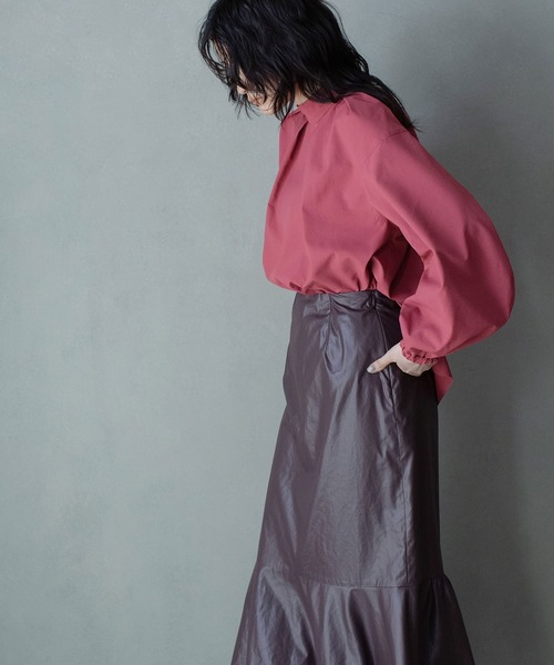 MARECHAL TERRE(マルシャルテル)の「タックブラウス(シャツ/ブラウス・レディース・ホワイト/ブラック/ピンク/ブルー・MEDIUM)」の6枚目の写真