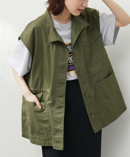 ELENCARE DUE(エレンカーレデュエ)の「・ELENCARE DUE ミリタリーベスト(ベスト・レディース・カーキ/グリーン/ブラック・FREE)」の3枚目の写真