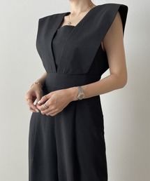 MANGROVE（マングローブ）の「ワイドレッグハイウエストコンビネゾン（つなぎ/オールインワン）」