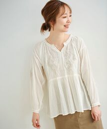 le.coeur blanc | ドビーエンブロイダリーブラウス(シャツ/ブラウス)