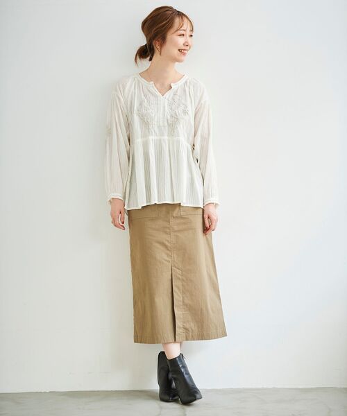 le.coeur blanc(ルクールブラン)の「ドビーエンブロイダリーブラウス(シャツ/ブラウス・レディース・ブラック/オフホワイト・38)」の14枚目の写真