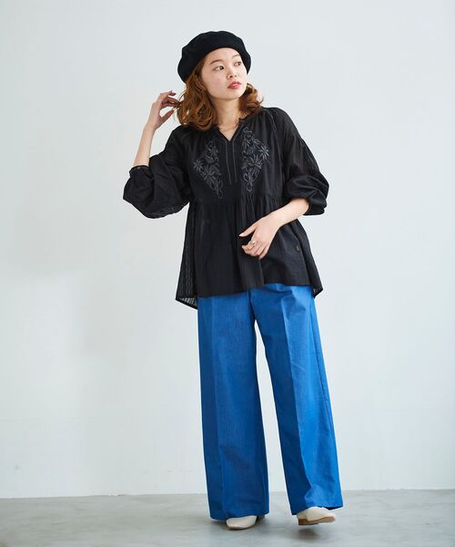 le.coeur blanc(ルクールブラン)の「ドビーエンブロイダリーブラウス(シャツ/ブラウス・レディース・ブラック/オフホワイト・38)」の22枚目の写真