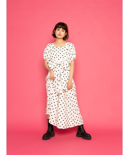 PINK HOUSE（ピンクハウス）の「coin dot  one piece（ワンピース・レディース・アイボリー/ブラック・フリー）」の4枚目の写真