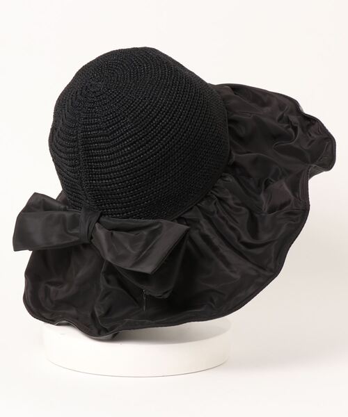 STYLEBLOCK（スタイルブロック）の「リボン付きつば広ハット（ハット・レディース・ブラック/ベージュ/ピンク/カーキ/イエロー・FREE）」の10枚目の写真