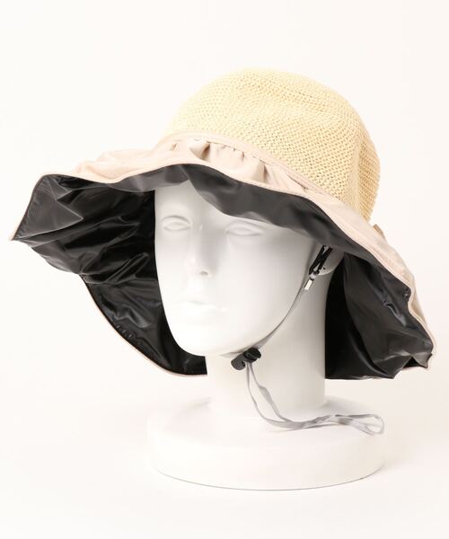 STYLEBLOCK（スタイルブロック）の「リボン付きつば広ハット（ハット・レディース・ブラック/ベージュ/ピンク/カーキ/イエロー・FREE）」の7枚目の写真