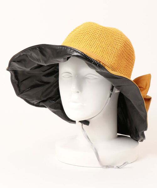 STYLEBLOCK（スタイルブロック）の「リボン付きつば広ハット（ハット・レディース・ブラック/ベージュ/ピンク/カーキ/イエロー・FREE）」の13枚目の写真