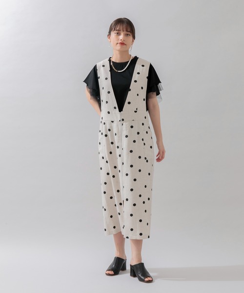 DOLLUPOOPS（ドールアップウップス）の「doll up oops ドットジャンスカ（ジャンパースカート・レディース・ブラック/アイボリー・FREE）」の3枚目の写真