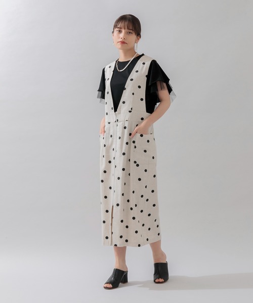 DOLLUPOOPS（ドールアップウップス）の「doll up oops ドットジャンスカ（ジャンパースカート・レディース・ブラック/アイボリー・FREE）」の5枚目の写真