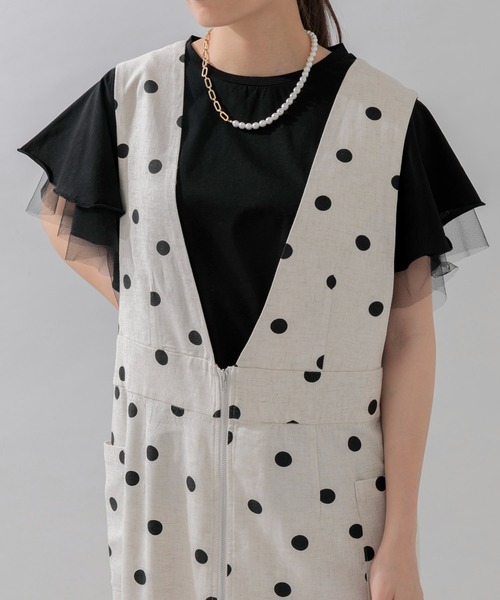 DOLLUPOOPS（ドールアップウップス）の「doll up oops ドットジャンスカ（ジャンパースカート・レディース・ブラック/アイボリー・FREE）」の8枚目の写真