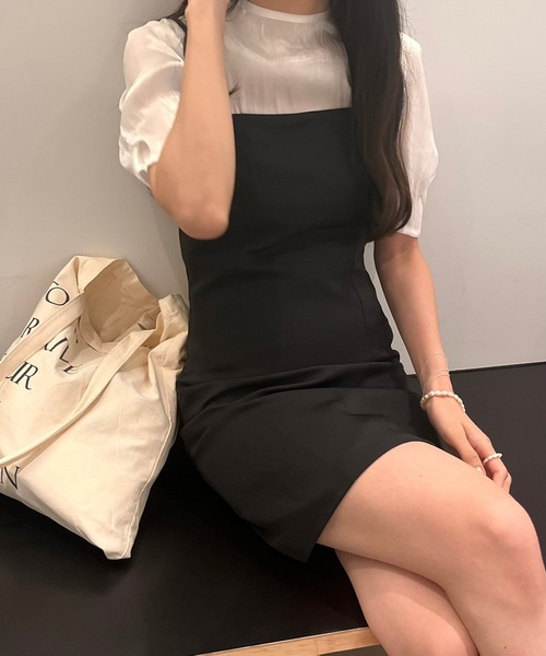 fiere（フィエール）の「すらっと細見えキャミワンピース（ワンピース・レディース・ブラック・MEDIUM/SMALL/LARGE/X-LARGE）」の2枚目の写真