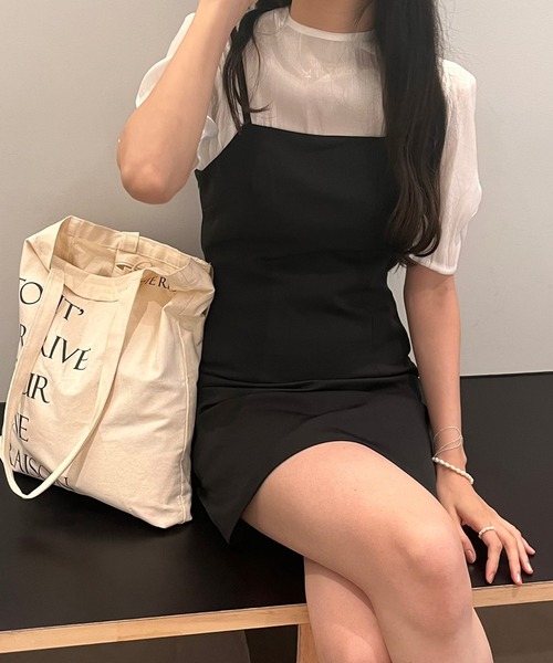 fiere（フィエール）の「すらっと細見えキャミワンピース（ワンピース・レディース・ブラック・MEDIUM/SMALL/LARGE/X-LARGE）」の4枚目の写真