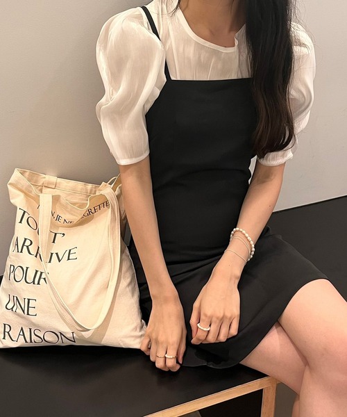 fiere（フィエール）の「すらっと細見えキャミワンピース（ワンピース・レディース・ブラック・MEDIUM/SMALL/LARGE/X-LARGE）」の6枚目の写真